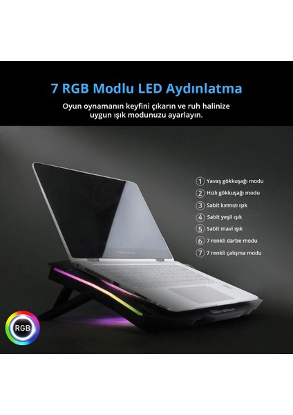 GT RGB Gaming Notebook Soğutucu