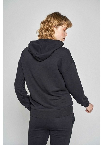 Dami Kadın Siyah Kapüşonlu Sweatshirt