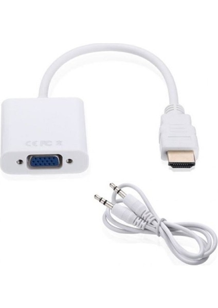 HDMI To VGA Kablo Çevirici Ses Çıkışlı