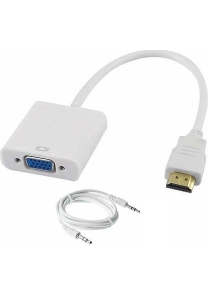 HDMI To VGA Kablo Çevirici Ses Çıkışlı