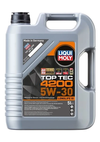 Liqui Moly Top Tec 4200 5W-30 5 Litre Motor Yağı (Üretim Yılı: 2024)