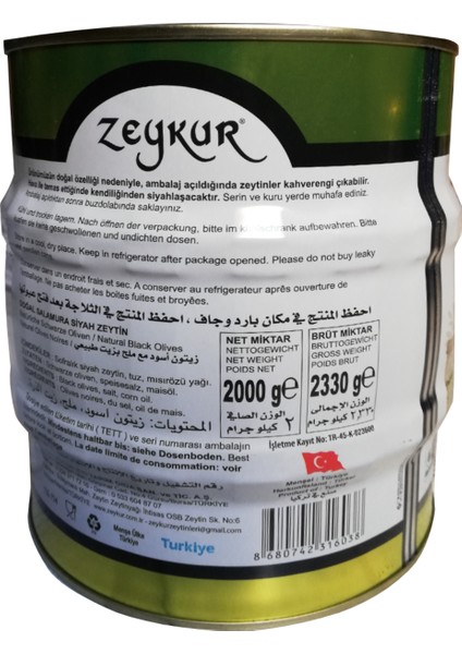 Elmas Siyah Zeytin 2 Kg