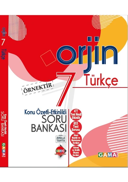 Gama Yayınları 7. Sınıf Orjin Türkçe Konu Özetli Etkinlikli Soru Bankası