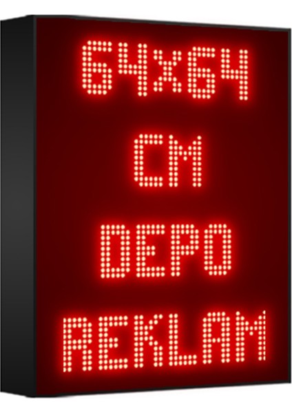 Kırmızı Kayan Yazı LED Tabela 64 x 64 cm Tek Taraflı