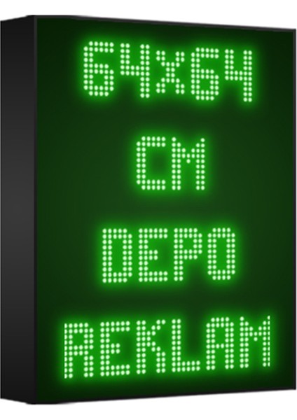 Yeşil Kayan Yazı LED Tabela 64 x 64 cm Tek Taraflı