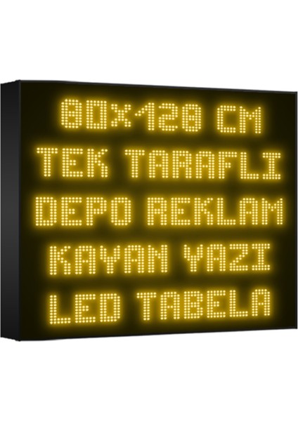 Sarı Kayan Yazı LED Tabela 80 x 128 cm Tek Taraflı