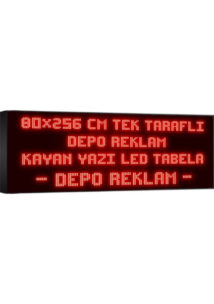 Kırmızı Kayan Yazı LED Tabela 80 x 256 cm Tek Taraflı