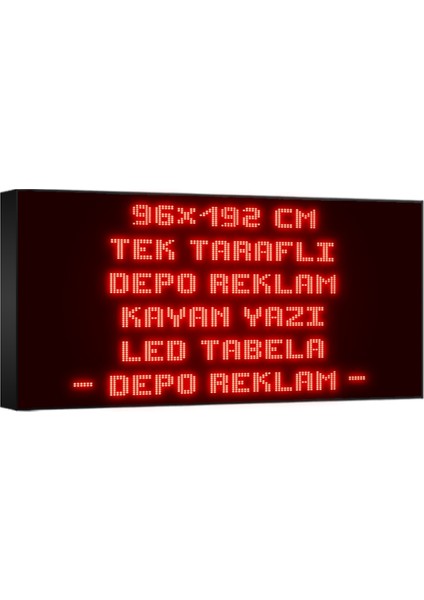 Kırmızı Kayan Yazı LED Tabela 96 x 192 cm Tek Taraflı