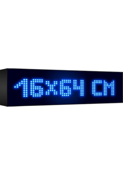 Depo Tabela Reklam Mavi Kayan Yazı LED Tabela 16 x 64 cm Çift Taraflı