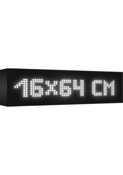 Beyaz Kayan Yazı LED Tabela 16 x 64 cm Çift Taraflı