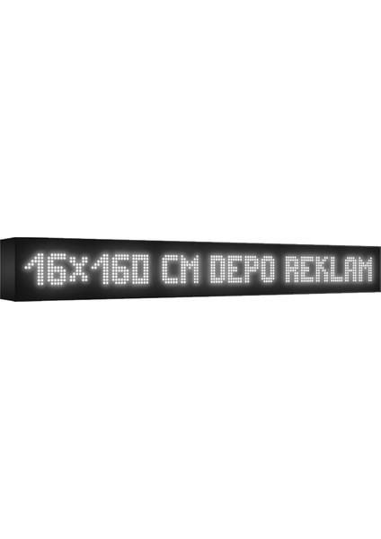 Depo Tabela Reklam Beyaz Kayan Yazı LED Tabela 16 x 160 cm Çift Taraflı