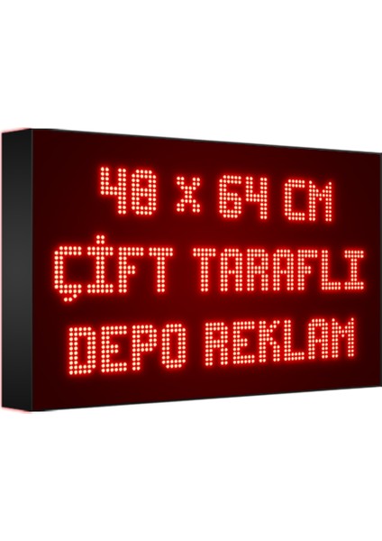 Kırmızı Kayan Yazı LED Tabela 48 x 64 cm Çift Taraflı