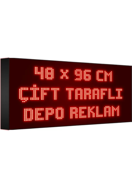 Depo Tabela Reklam Kırmızı Kayan Yazı LED Tabela 48 x 96 cm Çift Taraflı