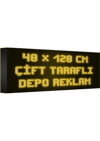 Sarı Kayan Yazı LED Tabela 48 x 128 cm Çift Taraflı