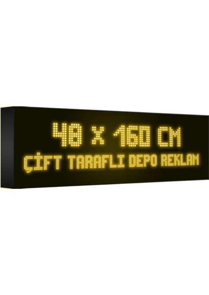Sarı Kayan Yazı LED Tabela 48 x 160 cm Çift Taraflı