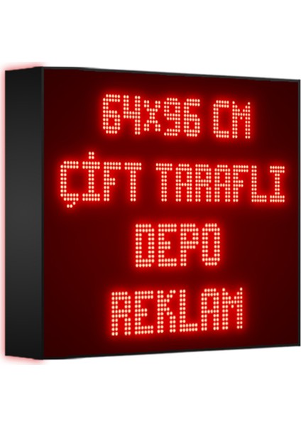 Kırmızı Kayan Yazı LED Tabela 64 x 96 cm Çift Taraflı