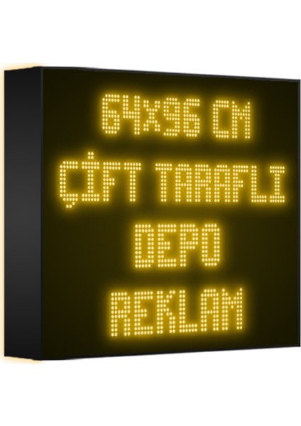 Depo Tabela Reklam Sarı Kayan Yazı LED Tabela 64 x 96 cm Çift Taraflı