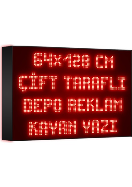 Kırmızı Kayan Yazı LED Tabela 64 x 128 cm Çift Taraflı