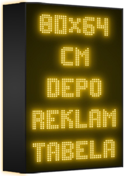 Depo Tabela Reklam Sarı Kayan Yazı LED Tabela 80 x 64 cm Çift Taraflı