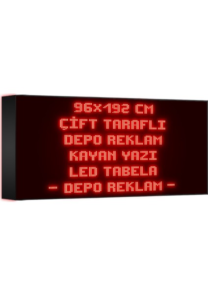 Kırmızı Kayan Yazı LED Tabela 96 x 192 cm Çift Taraflı