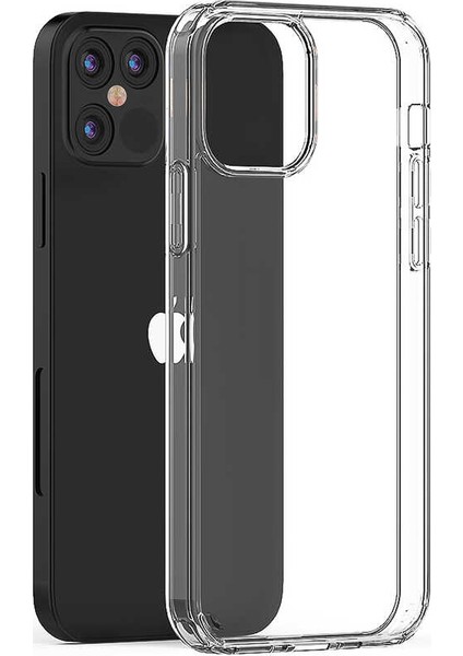 Apple iPhone 12 (6.7'') Kılıf Lüx Silikon Kılıf Şeffaf