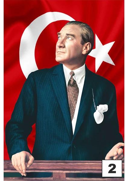 Gönder Bayrak Atatürk Kristal Parlak Saten Flama 50 x 75 cm