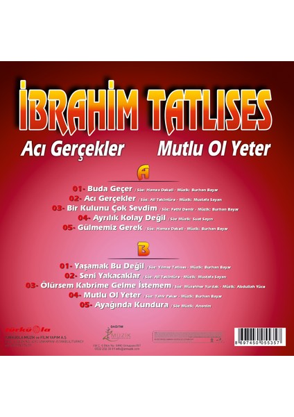 Ibrahim Tatlıses-Acı Gerçekler (Plak)