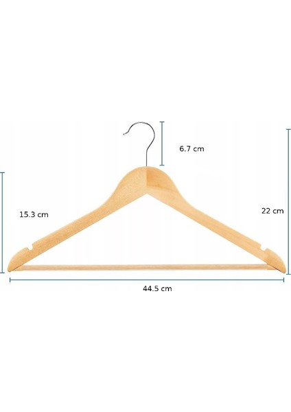 Metal Kancalı Ev Tipi Ahşap Askı - 12 Adet