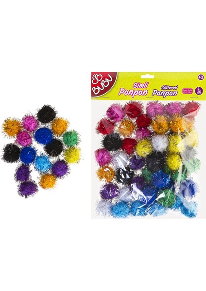 00113 Simli Ponpon 3 cm 50'li