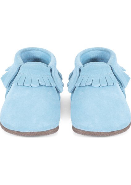 Bebe Mavi Süet Püskül Detaylı Bebek Patik fiyatları