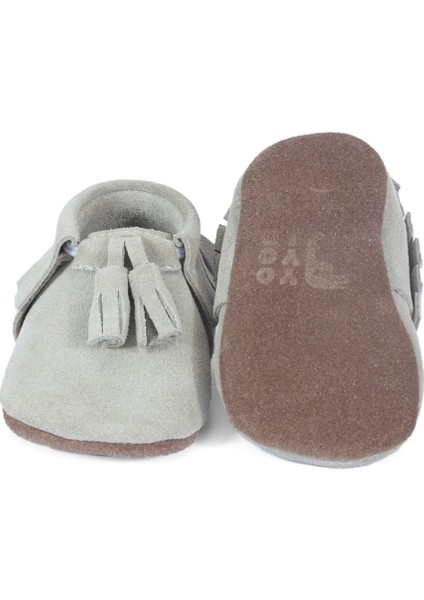 Krem Süet Ponpon Detaylı Bebek Patik modelleri