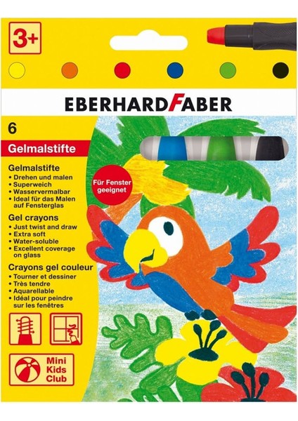 Eberhard Faber Gel Crayon Sulandırılabilir Jel Mum Boya 6 Renk Basic