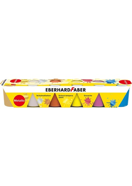 Eberhard Faber School Tempera Guaj Boya Seti 6 Renk x 25 ml Metallıc