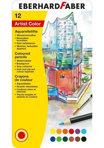 Artist Color Aquarell Sulu Boya Kalemi 12 Renk
