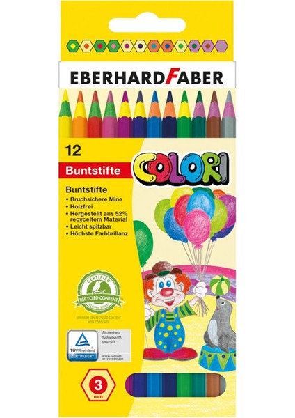 Colori Tahta Içermeyen Kuru Boyama Kalemi Seti 12 Renk 3 Mm. Mine