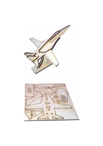 İş Teknik 3D Ahşap Maket Savaş Uçağı