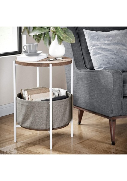 Sehpa Geniş Çantalı Kitaplık Çiçeklik Metal Atlantik Çam