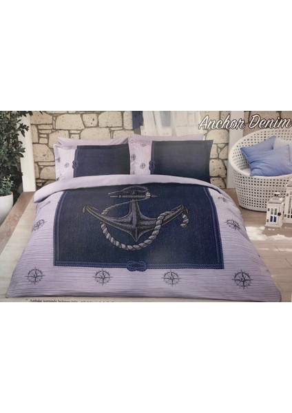 Tek Kişilik Ranforce Nevresim Takımı - Anchor Denim