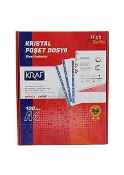 Kristal Poşet Dosya A4 -1001 100'lü