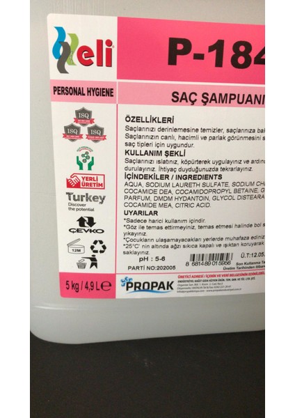Eli Saç Şampuanı 5 lt