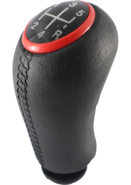 Dacia Lodgy Deri Desen Kırmızı Çerçeve Vites Topuzu