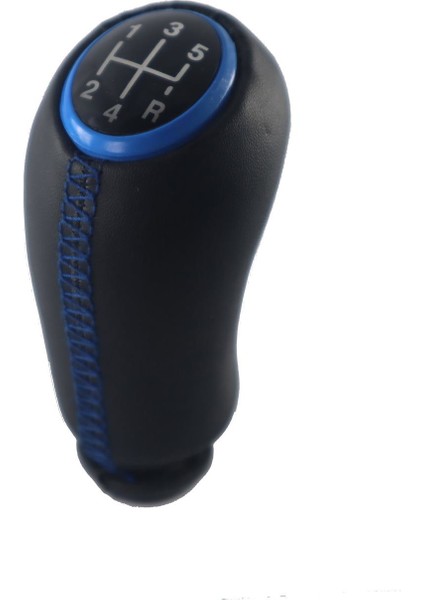 Renault Clio 3 Deri Kaplama Mavi Çerçeve Vites Topuzu