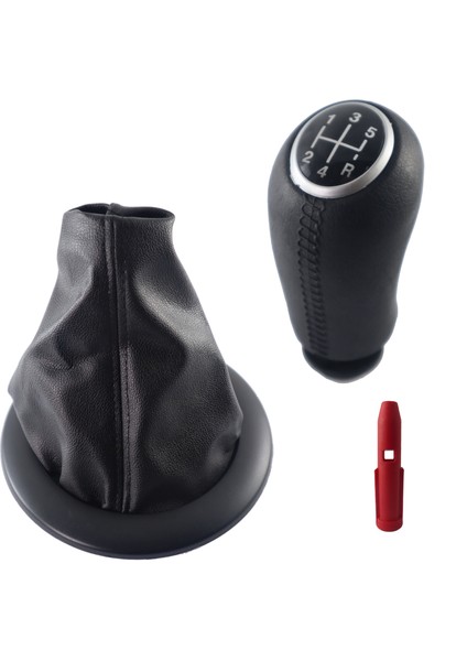 Renault Megane 2 Siyah Körük ve Deri Desen Krom Vites Topuzu