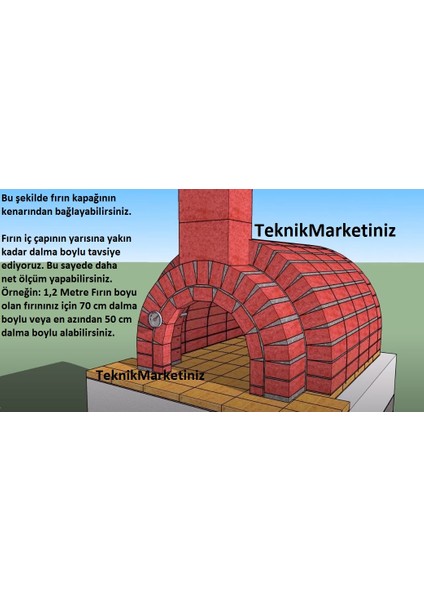 Ø 100 mm Pakkens 500 C° 70 cm Dalma Boylu Taş Fırın Bahçe Fırını Köy Fırını Lahmacun Pide Fırını Termometresi