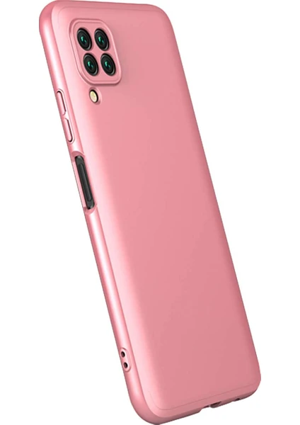 Case 4U Huawei P40 Lite Kılıf 3 Parçalı Tam Koruma Sert Mika Ays Kapak Rose Gold