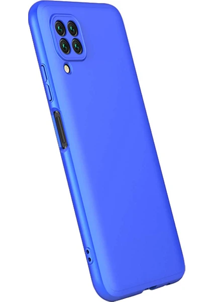 Case 4U Huawei P40 Lite Kılıf 3 Parçalı Tam Koruma Sert Mika Ays Kapak Mavi