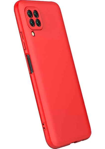 Case 4U Huawei P40 Lite Kılıf 3 Parçalı Tam Koruma Sert Mika Ays Kapak Kırmızı