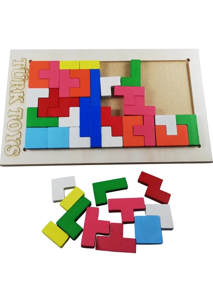 Türk Toys Ahşap Tetris Şekiller Puzzle