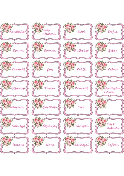 Baharat Kavanozu Etiket fiyatları