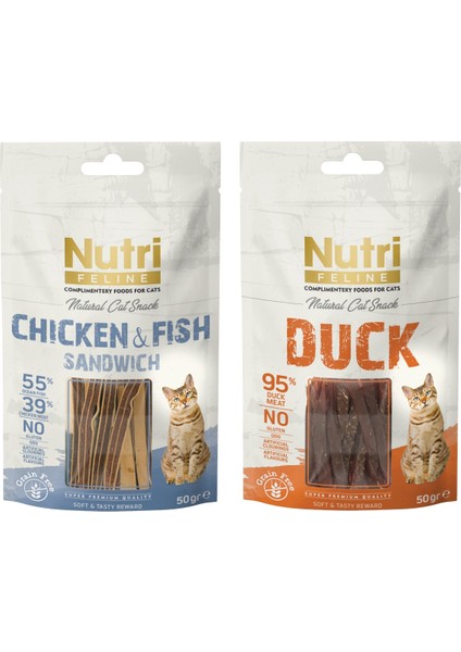 Natural Cat Snack Duck Meat & Tuna & Chicken 50G x 2